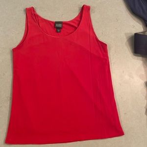Red silk Eileen Fisher top